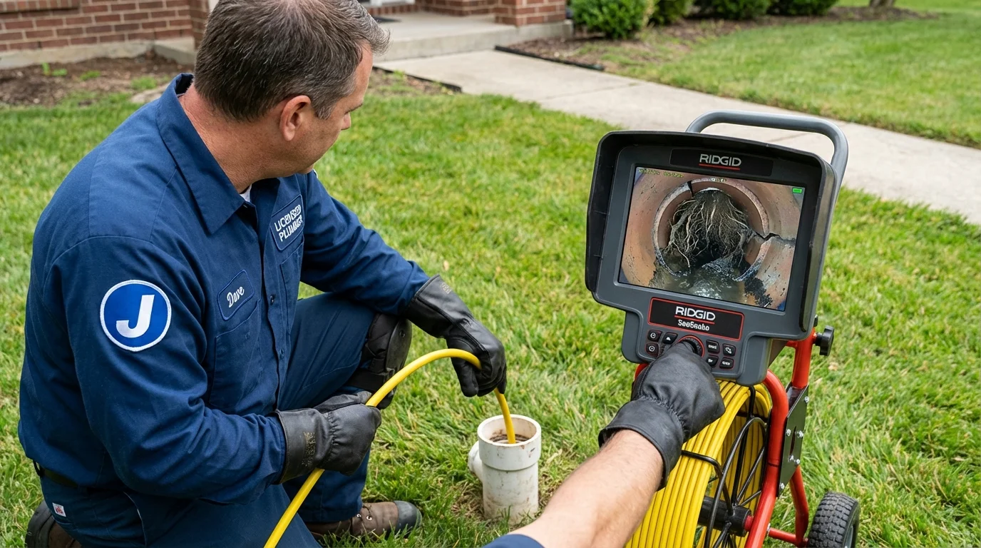 Sewer camera inspection being performed by Johns Plumbing LLC in Bardwell
