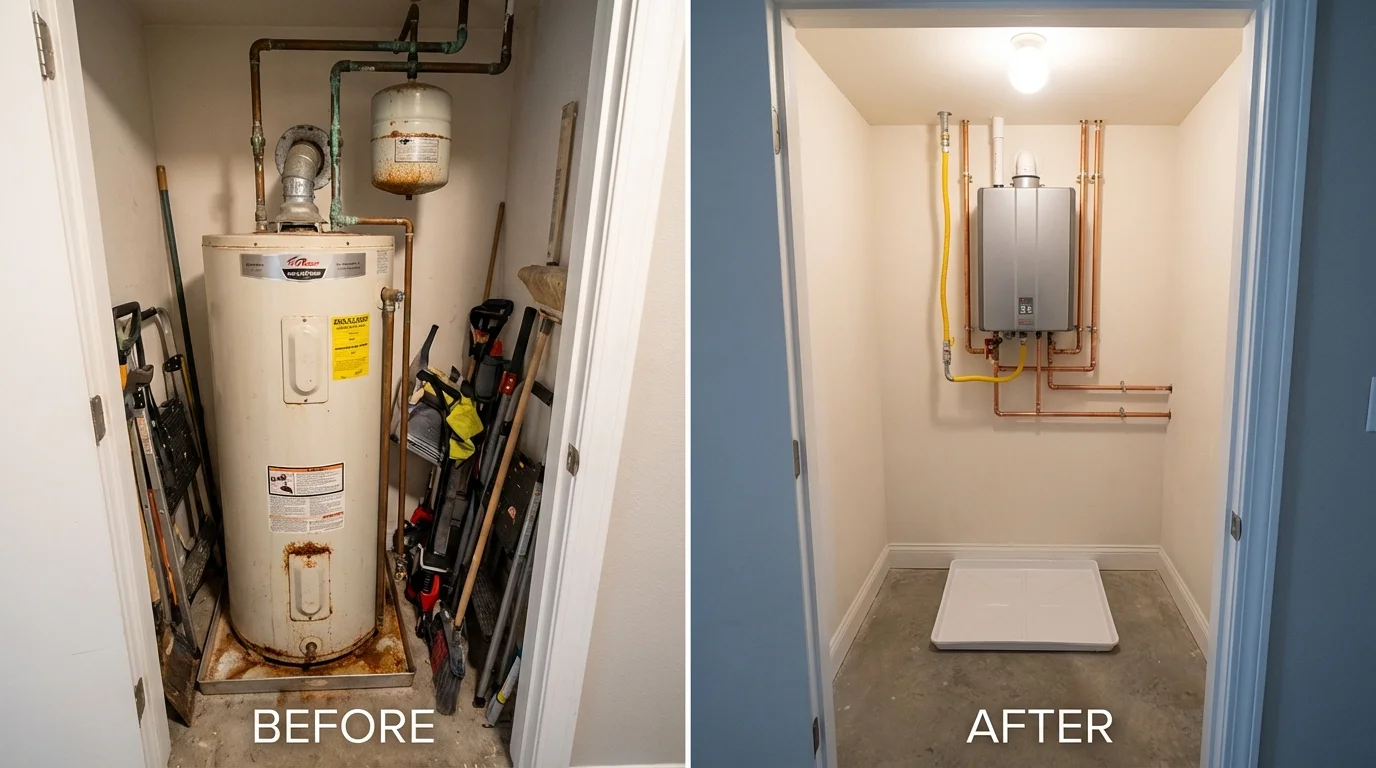 Tank water heater versus wall-mounted tankless unit comparison for Bardwell, KY homeowners