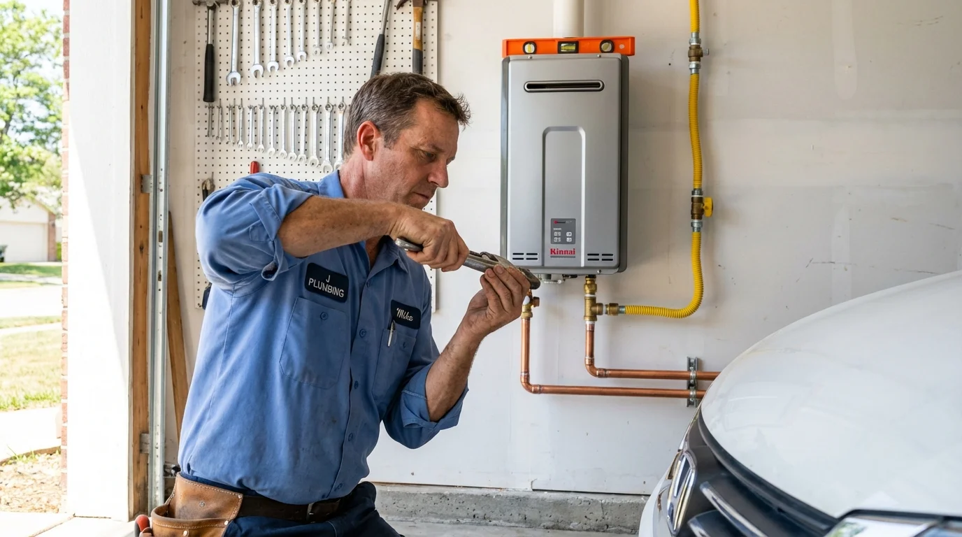 Tankless water heater installation by a Johns Plumbing LLC plumber in Bardwell